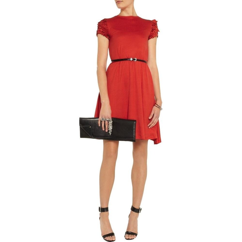 NWT $740 Alexander Mcqueen red 100% silk dress. IT XL US L
